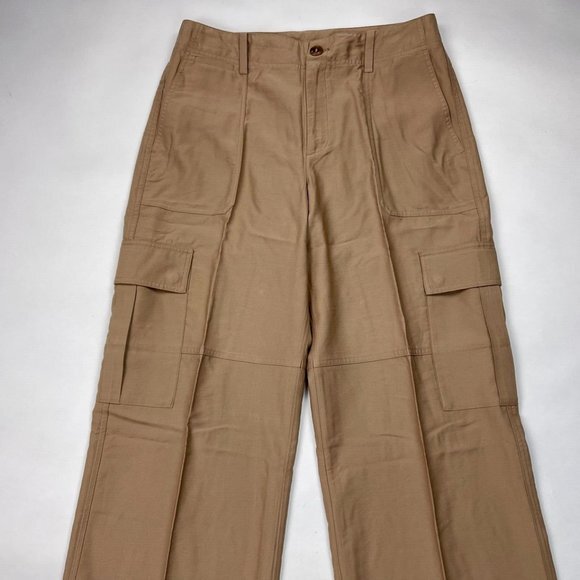 Vince Wide Leg Cargo Trouser Women‎ 12 EUC Pockets Lightweight Pants Zip Closure - Picture 3 of 13
